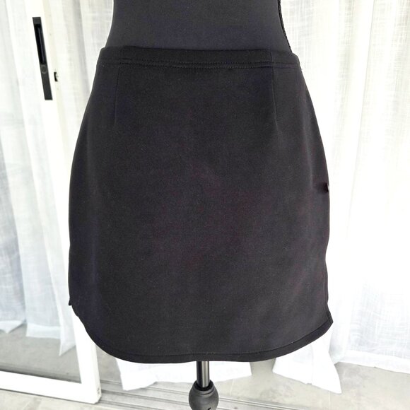 🖤 VINTAGE 90s EXPRESS Black Stretch Mini Skirt 🖤 - Picture 2 of 3